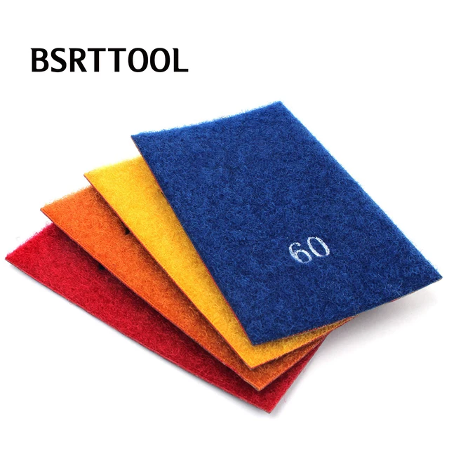 BSRTTOOL 4PCS Diamond Polishing Sheet For Glass Stone Ceramic Tile Dry Wet Grinding Sand Paper 60-400Grit