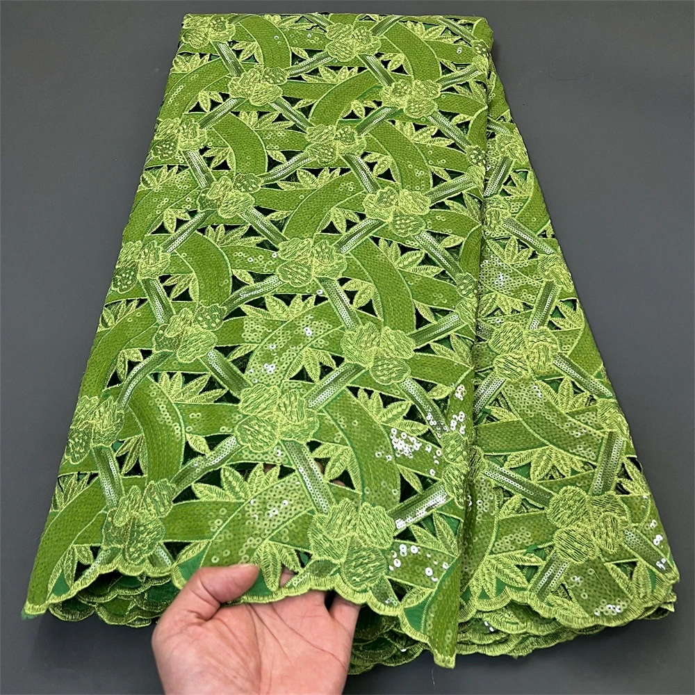 

Нигерийская Тюлевая кружевная ткань для шитья, свадебное платье, шифон, искусственный гипюр, высокое качество, блестки, 5 ярдов, 2024 PS0026