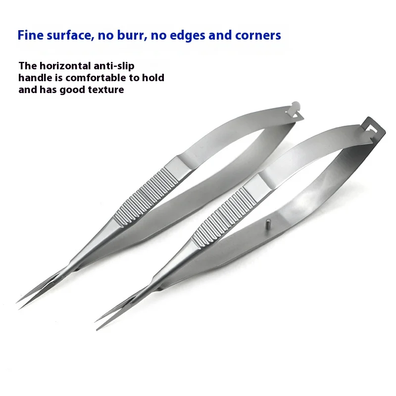 Stainless Steel Scissors Curved/Straight Head Micro Castroviejo Cornea Scissors Hand Tool Stainless Steel Instrument Ophthalmic