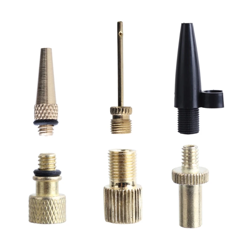 6x Premium Brass Presta and Schrader Adapter Bike Tire Pump Adapters