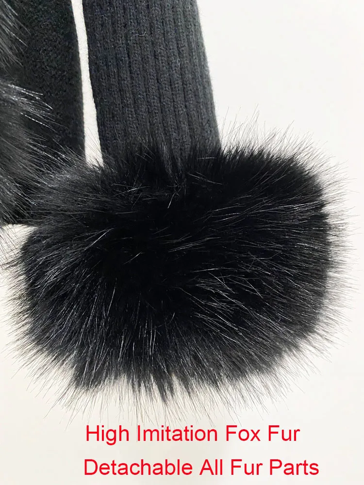 ZADORIN Luxury Fur Cardigan Knit Winter Sweater Women Elegant Detachable Fur Belt White Pink Black Womens Cardigan Korea Style 6