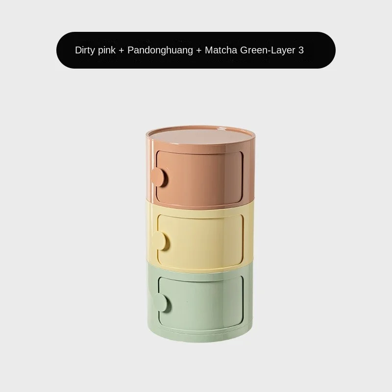 Round Bedside Table For Home Use Simple And Creative Design Detachable Bottom Stable And Beautiful OLEVO