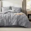 Bedsure Queen Comforter Set Grey - Bed in a Bag Queen Size 7 Pieces, GentleSoft™ Pintuck Bed Set Gift for Family 2