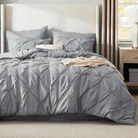 Bedsure Queen Comforter Set Grey - Bed in a Bag Queen Size 7 Pieces, GentleSoft™ Pintuck Bed Set Gift for Family 2
