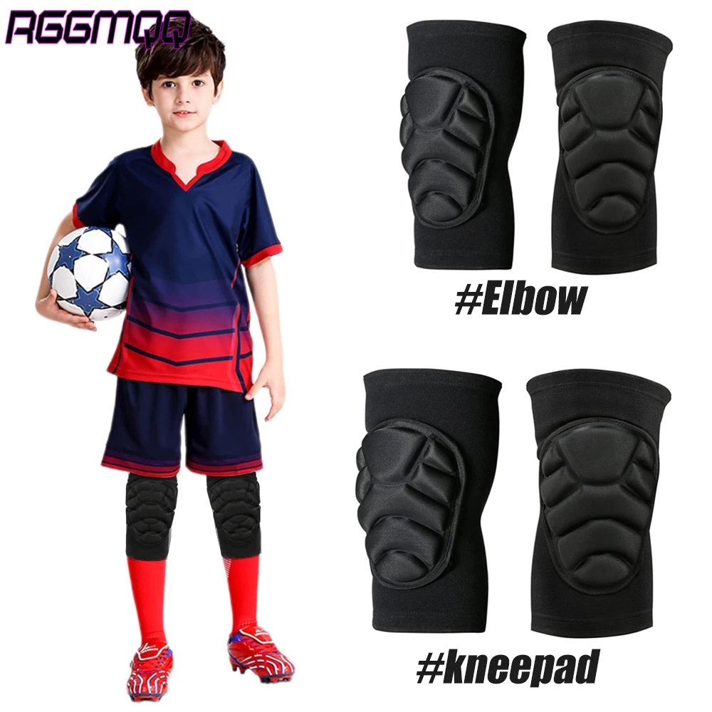 1Pair Thick Sponge Knee Pad Kids/Youth Basketball Heavy-Duty Protective Gear Non-Slip Breathable Design