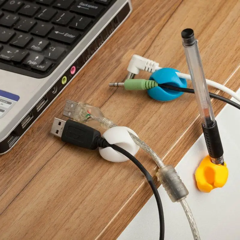 1/5/10Pcs Cable Drop Clips Desk Tidy Organizer Wire Cord Lead USB Charger Holder Tools