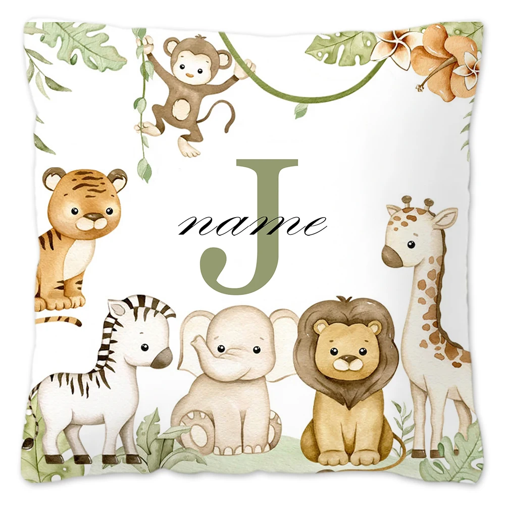 Personalized Animal Pillowcase - Custom Name Kids Bedroom Decoration & Birthday Gift