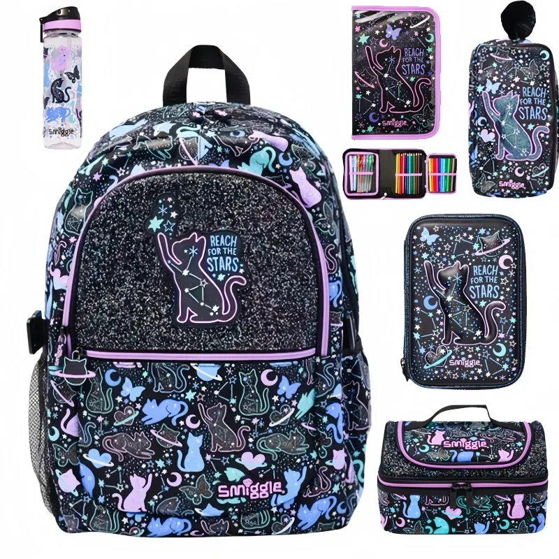 

Genuine Version Australia Smiggle Constellation Cat Series Children Schoolbag Cute High-Quality Backpack Pencil Case Water Cups