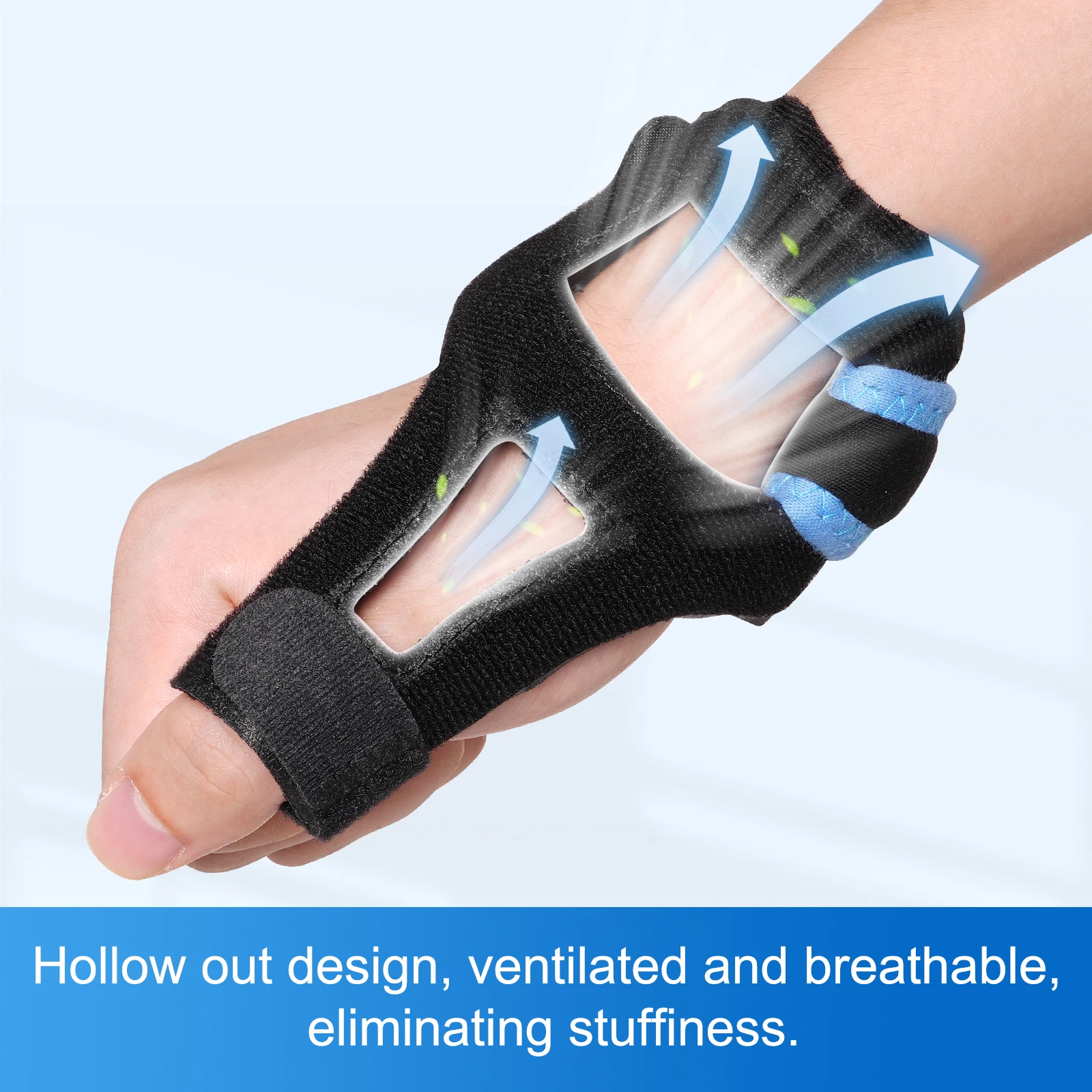 VELPEAU Thumb Splint Brace for Trigger Finger Sprains Strains Arthritis and Tendonitis Thumb Support Breathable and Universal 4