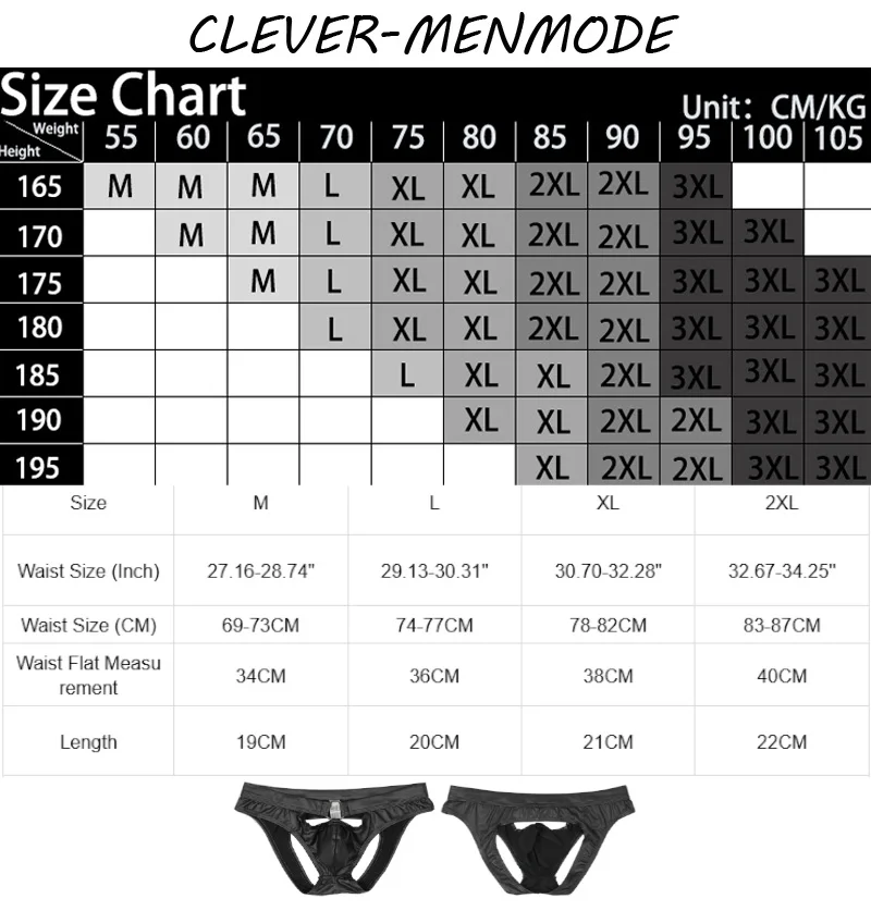 Mens underwear Men's Sexy Lingerie Openwork Sheer PU O Ring Buttock Briefs Faux Leather Mini U Convex Penis Bag Panties Micro Sissy Bikini