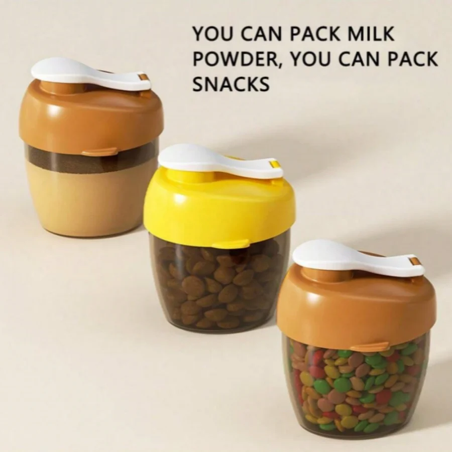 1pc baby milk powder dispenser box with 70ml baby milk powder can be carried out with a small box for one meal and one grid