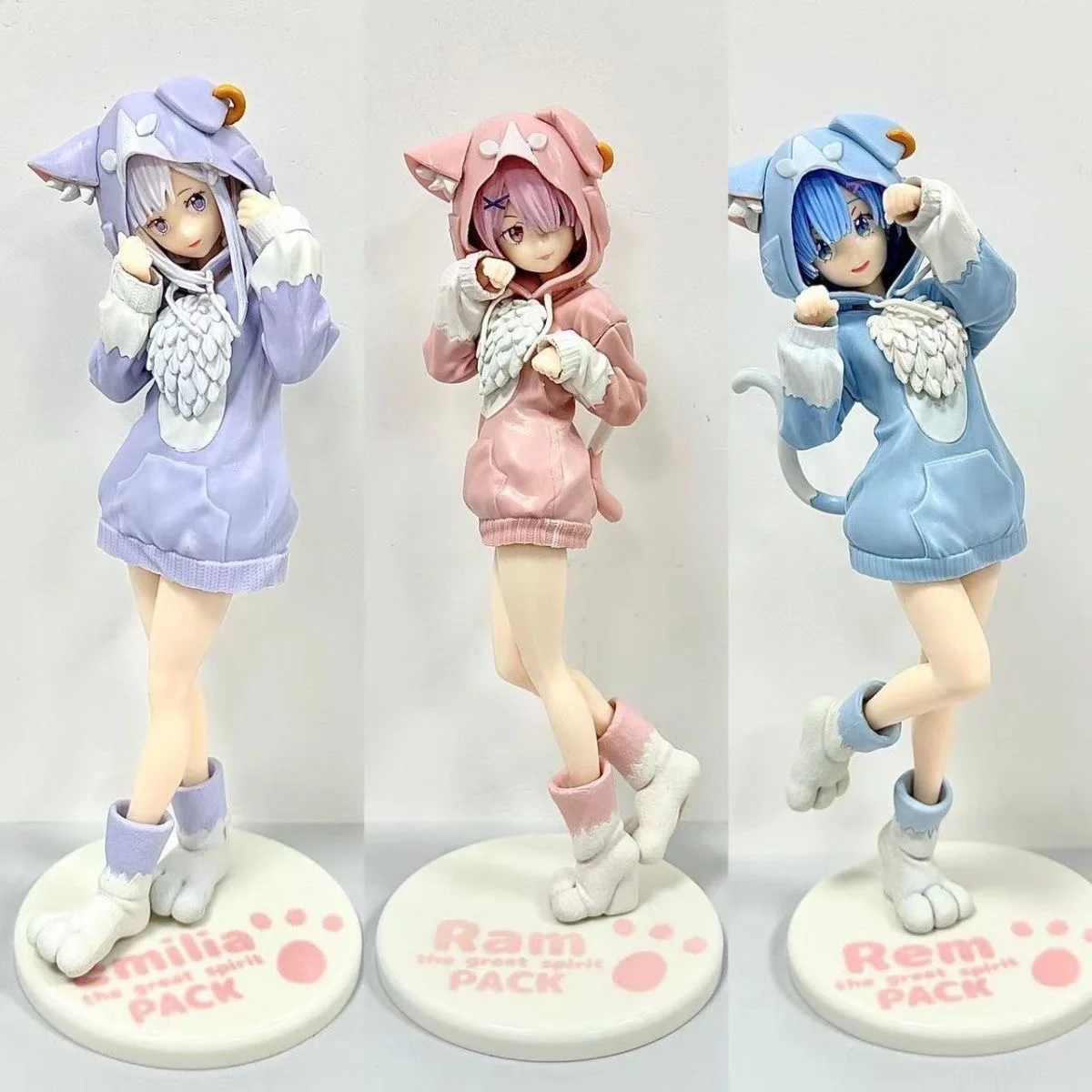 Anime maid character Twin sisters Pink and blue hair Different World Starting PVC Figure Model Doll Toys box-packed