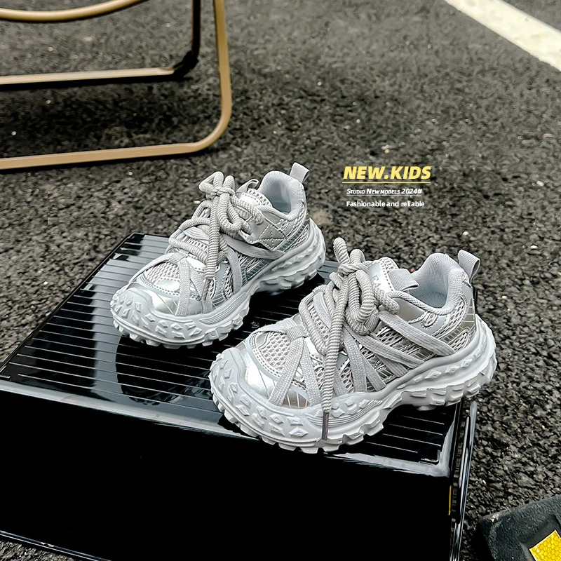 Autumn New Children Sneakers Girls Fashion Clunky Sneakers Boys Breathable Anti-slip Casual Shoes Baby Soft Walking Shoes