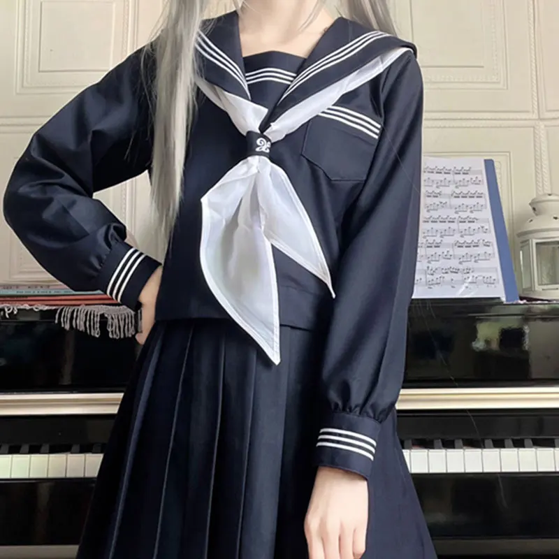 

Sailor Fuku School Japanese Uniform Student Navy Sailor Outfit Girl JK Uniforms Sailor Dress Korean Seifuku Schoolgirl Costume