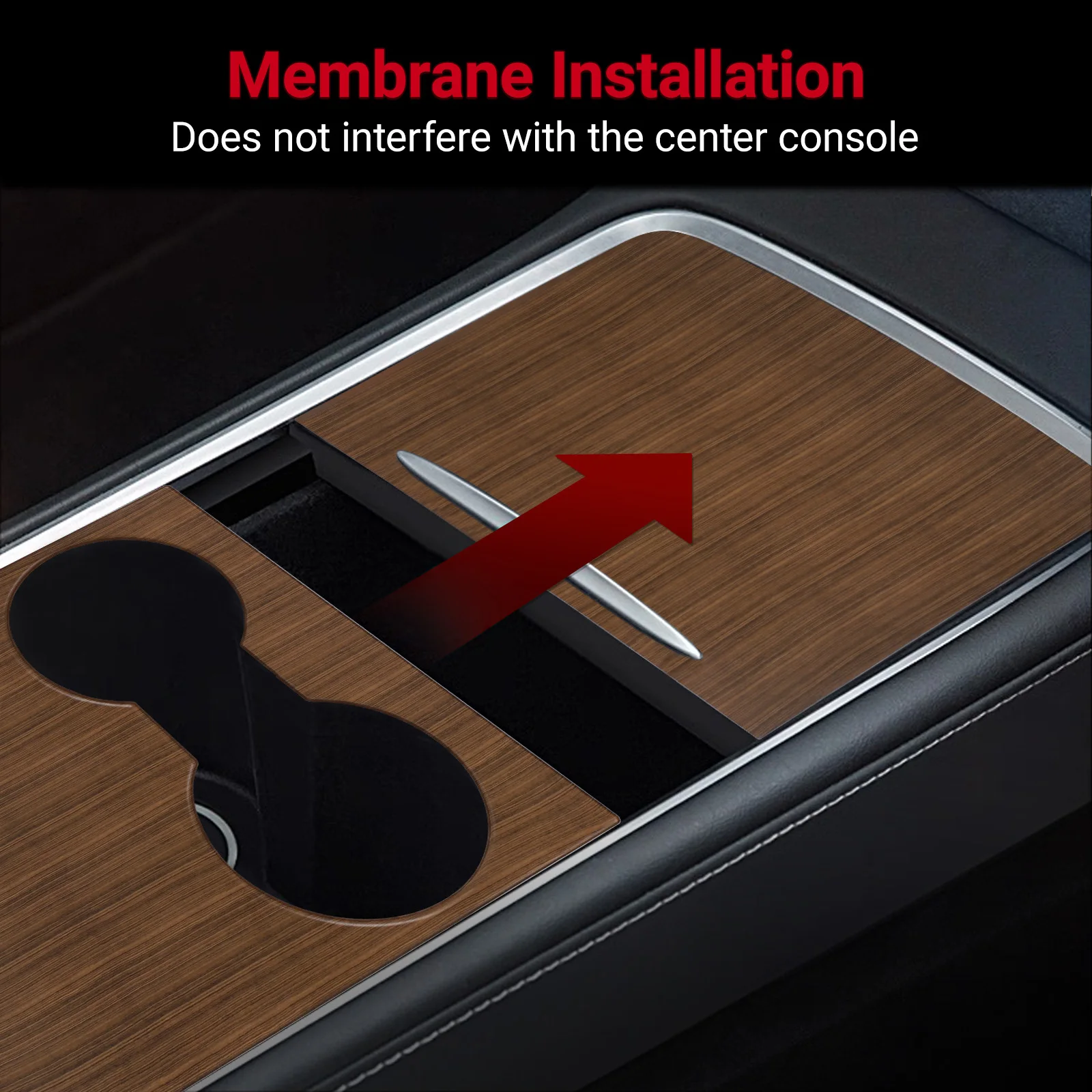 Sleek Interior Decoration Console Sticker for Central Control Panel Protection