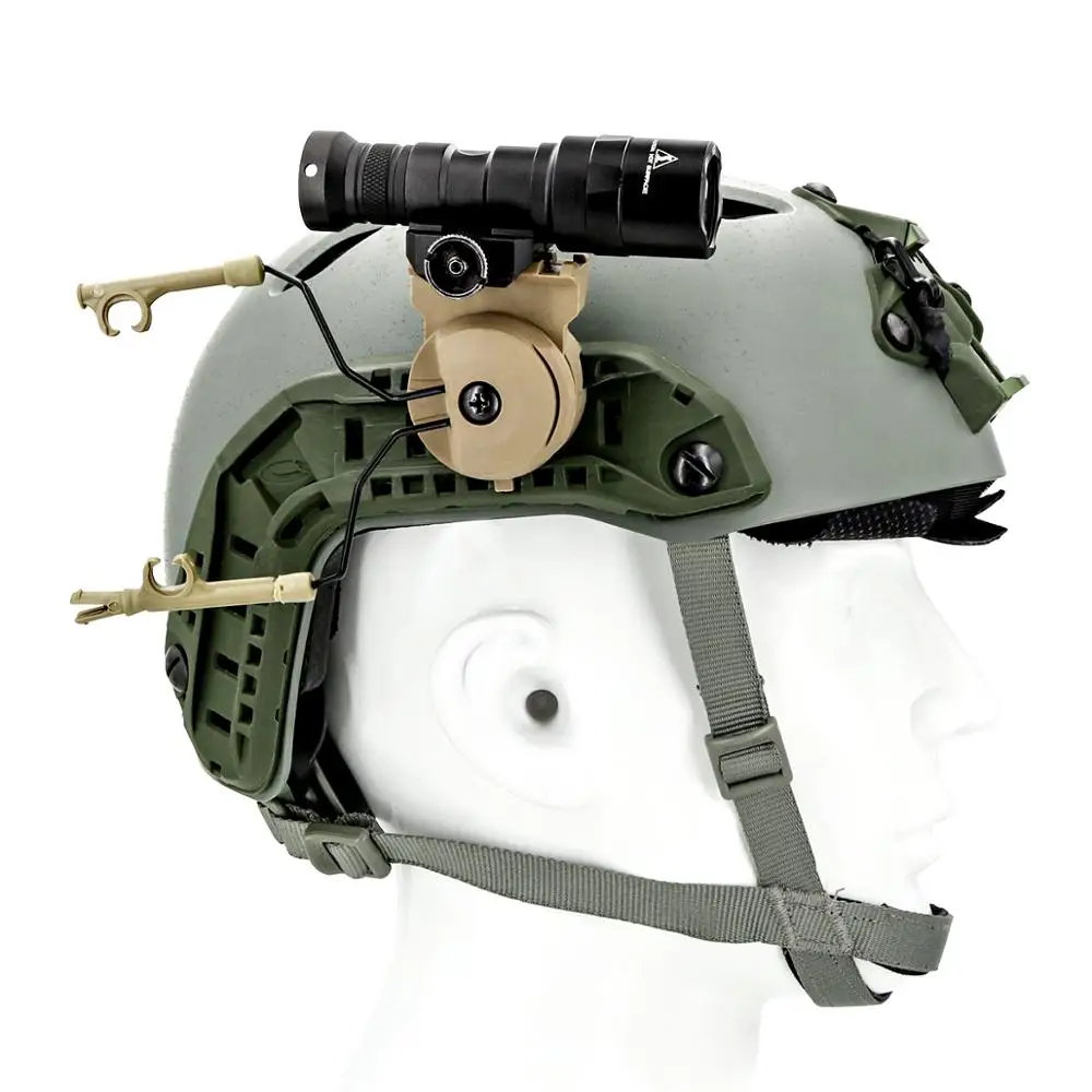 Tactical Headset Helmet Comtac I Ii Iii Bracket Curved Rail Adapter for Mounting Tactical Lamp Helmet Bracket Accessories