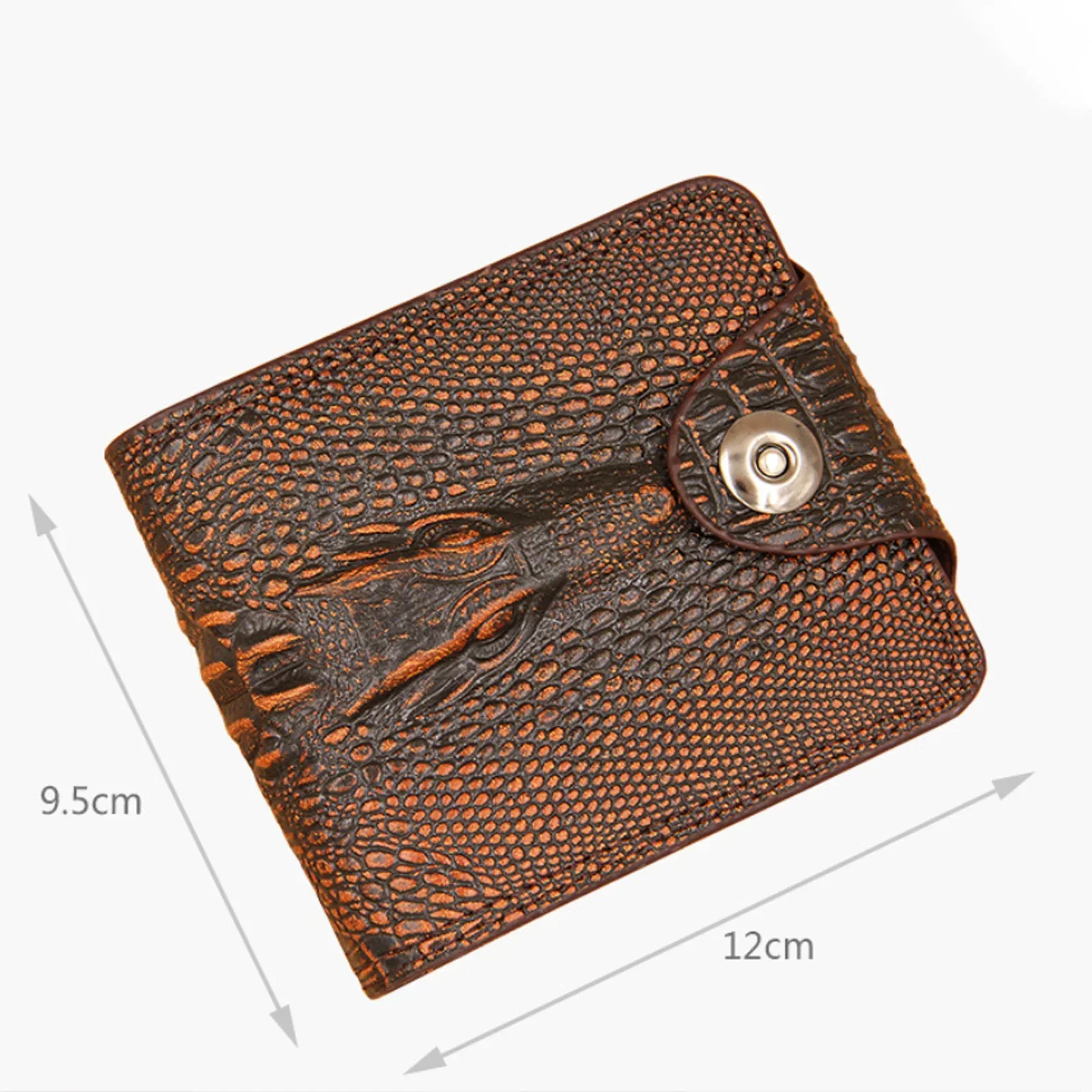 Mens Wallet Leather Genuine Short Purse Billetera Hombre Men Wallets Vintage Style Hombre Crocodile Alligato Portemonne 5