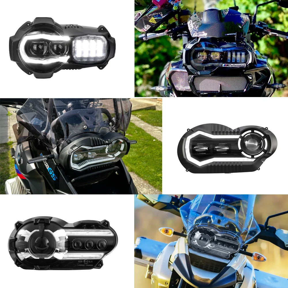 LED headlight for BMW Motorrad R 1200 C - Round motorcycle optics approved