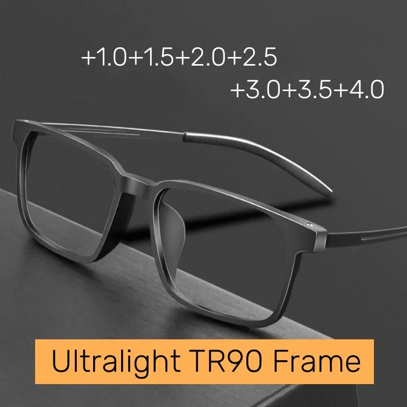New Style Ultralight Men's Reading Glasses Unisex Fashion Titanium Business Eyewear Blue Light Blocking Prescription Eyeglasses