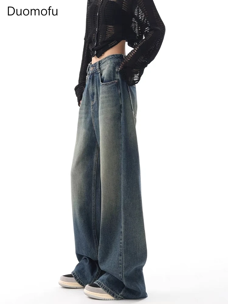 Duomofu Autumn Vintage Chicly Slim Button Female High Waisted Jeans American Basic Simple Casual Fashion S-XL Baggy Jeans Women 4