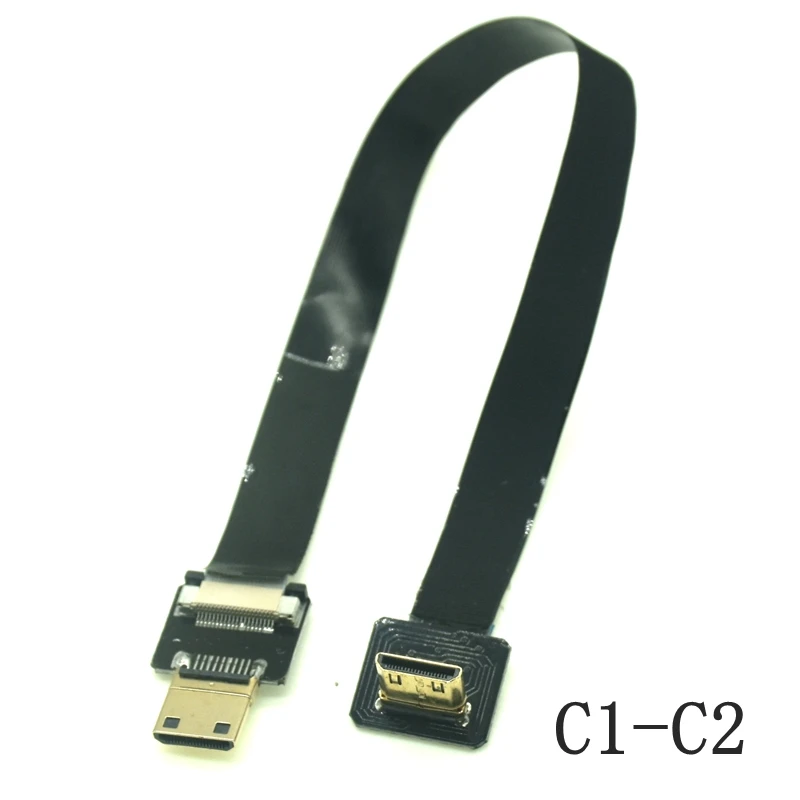 C1 FPV 10cm 20cm 30cm 50cm FPC Ribbon Flat HD Cable 4k/60Hz For Mini Micro HDMI-compatible FPV TV Multicopter Aerial Photography