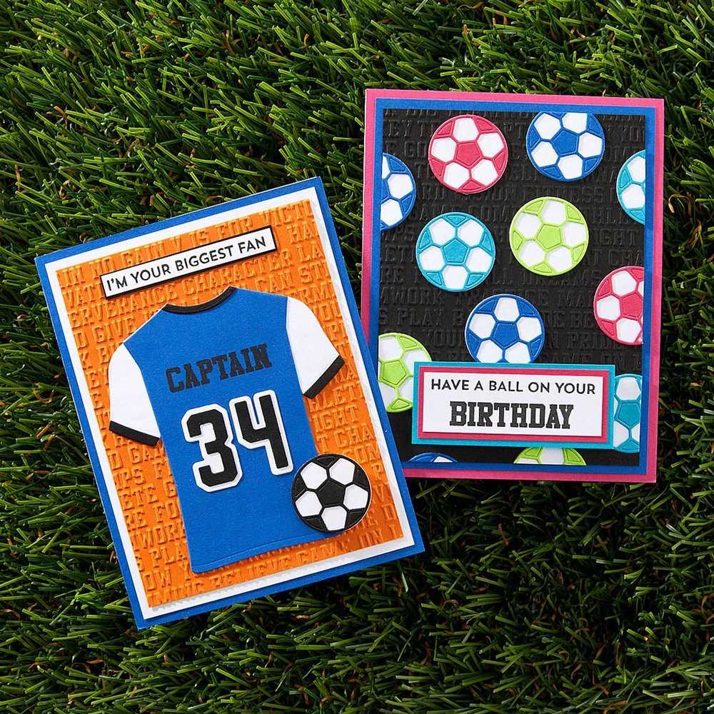 Sports Theme Die Cut Set For Card Making - Basketball Soccer Baseball Steel Dies
