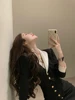 Black Y2k Mini Skirt Set Women Casual Korean 2 Piece Dress Set Crop Tops Jacket Tops + Short Skirts Elegant Suit 2022 Autumn New 6