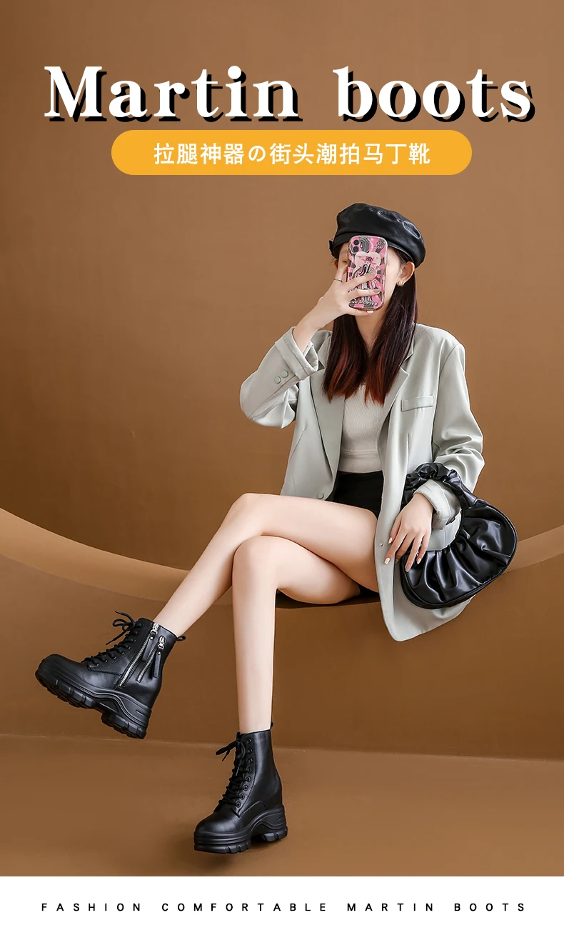 New 2023 Women Platform Ankle Boots Winter Chunky Sneakers