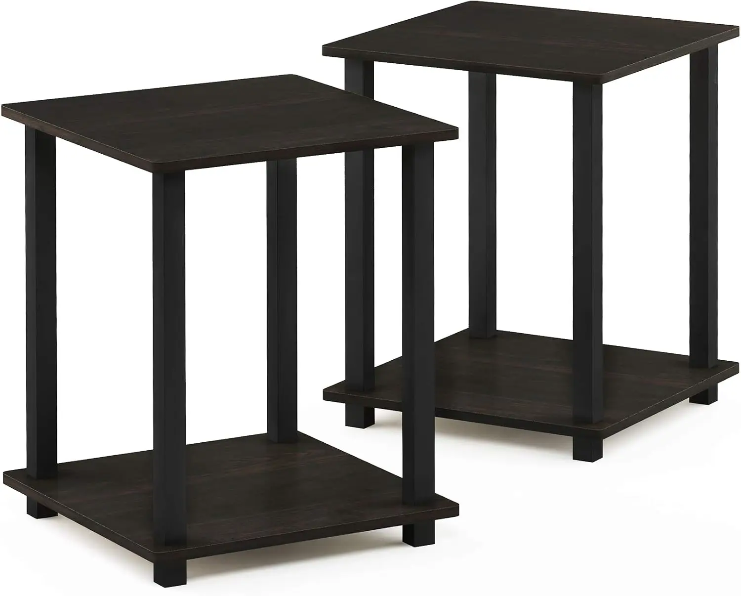 Turn-S-Tube 3-Tier TV Stand and End Tables Set (Espresso/Black)