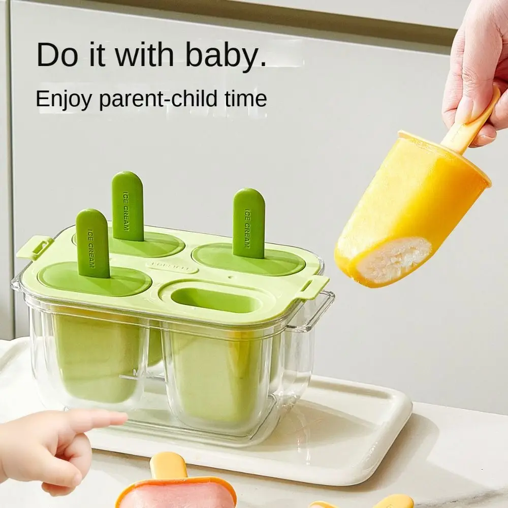 Jelly Ice Mold Easy to Demold Ice Cream Mold Set Food-Grade DIY Cream Maker with Stick Handmade Sorbet Summer