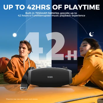 W-KING X10 Bluetooth Speaker, 120W Max Portable Loud Speakers Wireless Bluetooth Boombox, 70W IPX6 Waterproof Outdoor Party Large Big Speaker, Triple Passive Radiator/Subwoofers*2-Deep Bass/42H/TF/AUX/EQ 4
