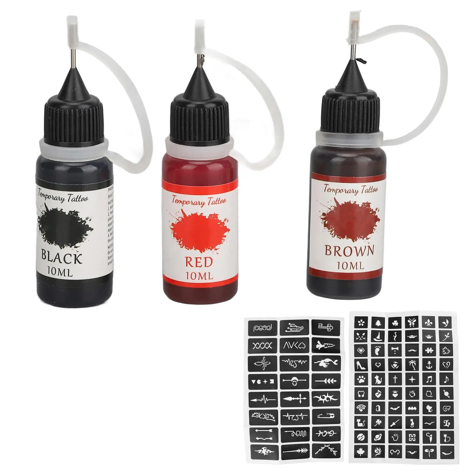 3pcs Tattoo Ink Stencil Kit-3 Colors, Waterproof & Long Lasting DIY Tattoo Set