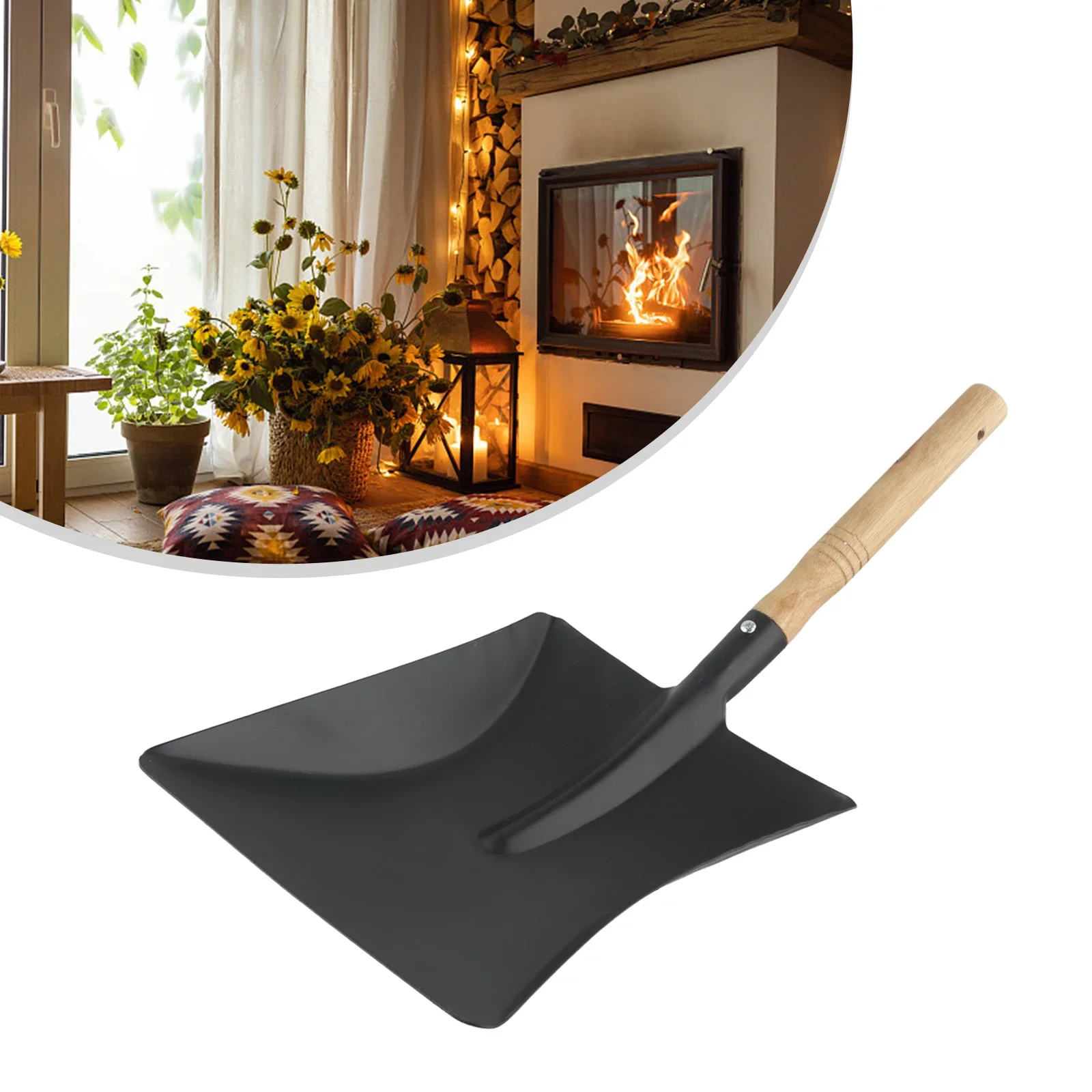 Ash Removal Tool Efficient Dirt Removal Chimney Shovel Steel Dustpan Chimney Shovel Efficient Dirt Removal Grills Fireplace Tool