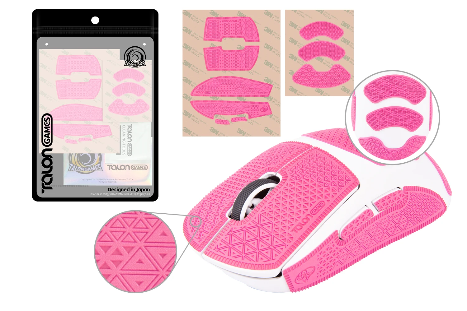 Pink Talongames Mouse Grip Tape Ultra Version Per Logitech G Pro X Superlight, Antiscivolo, Assorbente Del Sudore, Nastro Per Kit Di Pelle Testurizzat