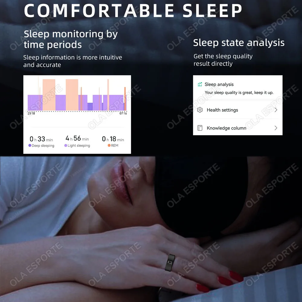 For Android iOS 2025 Smart Ring NFC Heart Rate Blood Oxygen Multi-Sport Monitor 5ATM Waterproof Ceramic SmartRing Women Men New