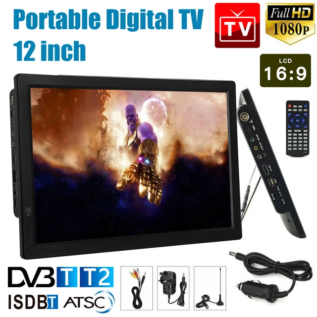 10 Inch Portable Tv Dvb-t2 Atsc Isdb-t Tdt Digital And Analog Mini Small  Car Television Hd Mp4 H.265