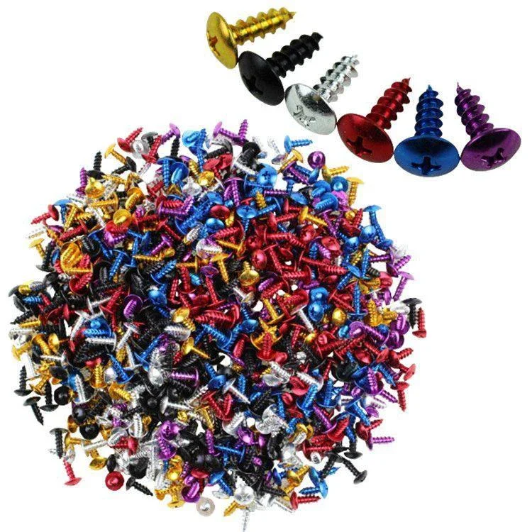 30Pcs color aluminum alloy screw fastener Motorcycle fitting power car decoration accessories plastic shell self tapping screw