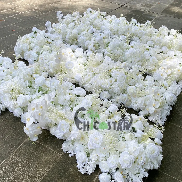 Rose Green Leaves Aisle Artificial Flower Table Center Flower Runner Wedding Decoration 200*40cm