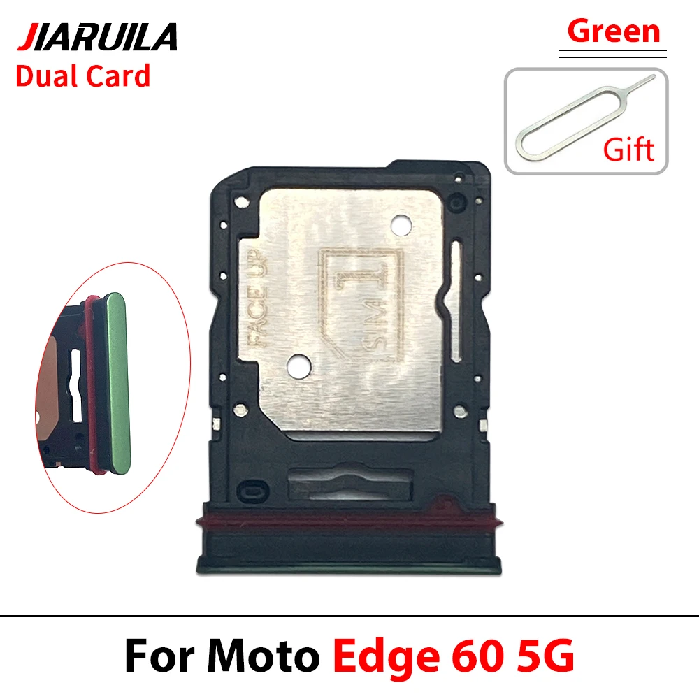 10Pcs, SIM 카드 트레이 서랍 홀더 모토 엣지 60 퓨전 60 프로 60 스타일러스용 싱글 듀얼 슬롯 교체 부품