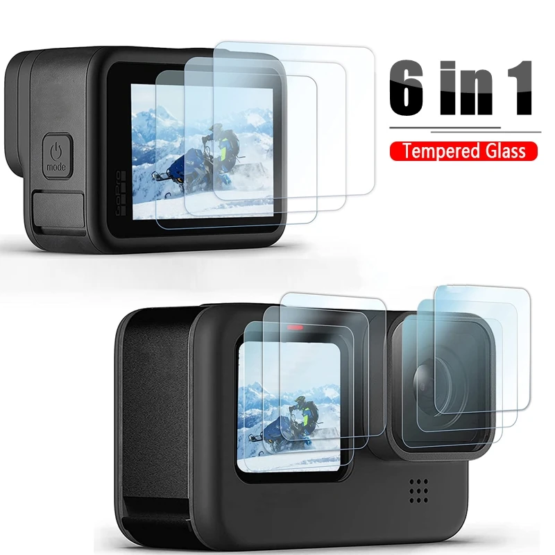 Pellicola Salvaschermo Per Go Pro Hero 11/Hero 10 / Hero 9 Proteggi Schermo In Vetro Temperato Ultra Trasparente Nero Per Gopro Hero 11 10 9