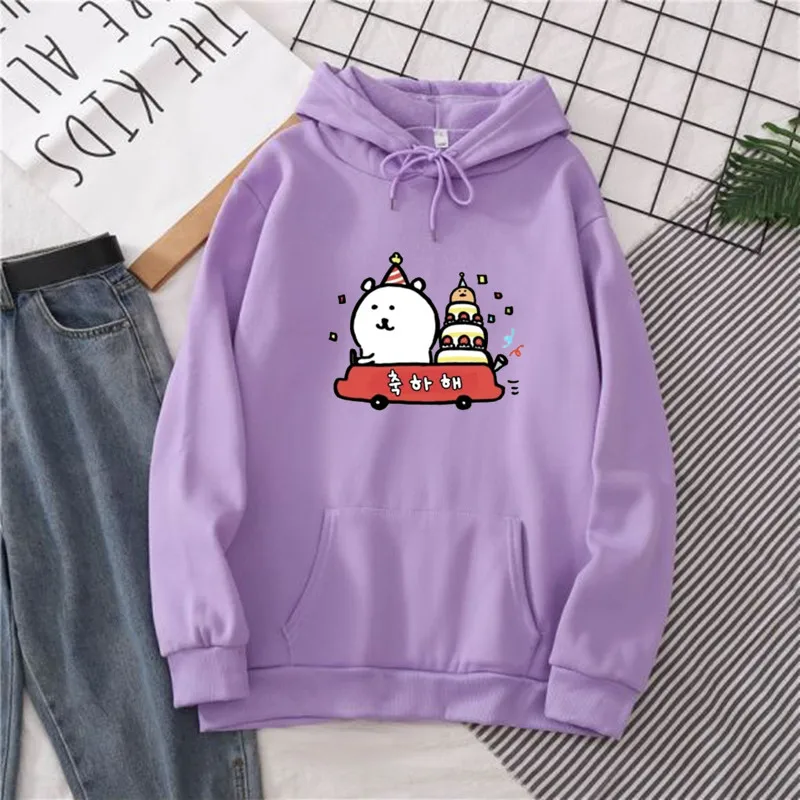 

Anime White Bear Hoodie Women Manga Cute Funny Swaetshirts Oversized Korean Style Hoodies Female Fleece Pullovers Hoody