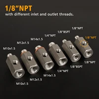 CNSPEED Stainless Steel Side Holes Oil Pressure Sensor Connector 1/8"NPT Female To M12 M10 M14 Feed Line Gauge Tee Adapter 2