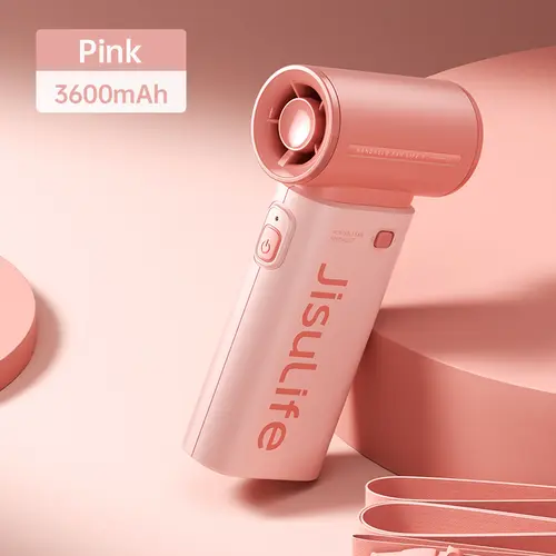 JISULIFE Handheld Turbo Fan, Super Strong Wind, 5 Speeds, Long Battery Life, 5000mAh USB Rechargeable, Multipurpose Pocket Fan - Image 7