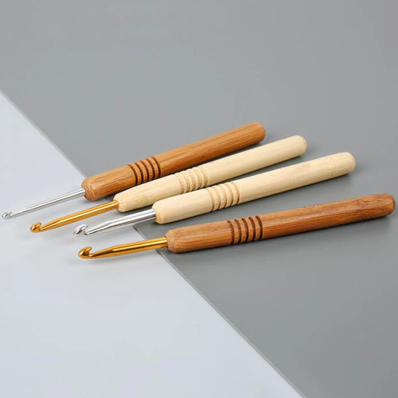 Single head crochet set, handmade DIY weaving tool, carbonized bamboo handle, aluminum head crochet sweater