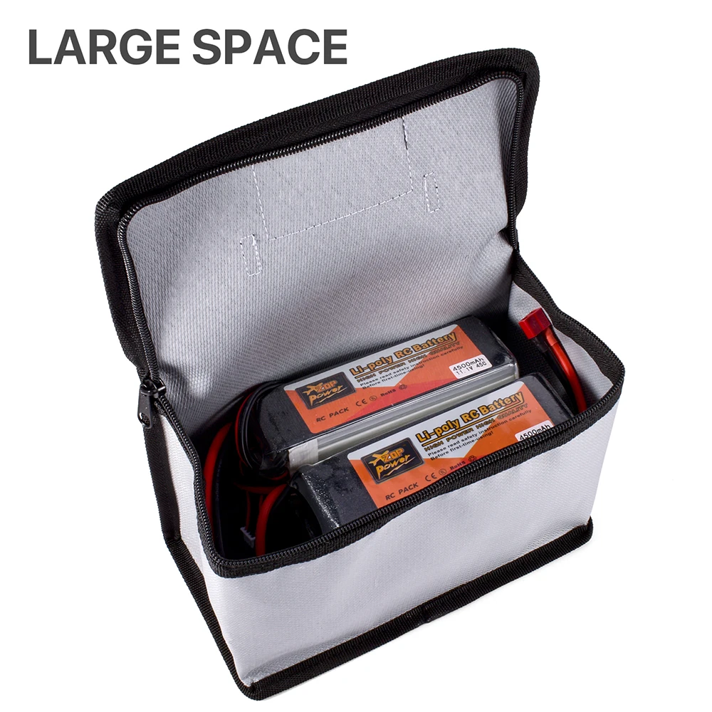 S9e70d1db7a1a4a88994a70a3cf48e813w Lipo Guard Safety Bag Fireproof Explosion-Proof Portable Lipo Safety Bag 215*115*155mm for RC FPV Racing Drone Car Battery Safe