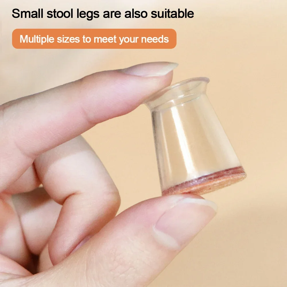 8pcs/Set Round Chair Leg Cover Silent Thickened Chair Leg Floor Protector Wear-resistant Elastic Stool Leg Protectors
