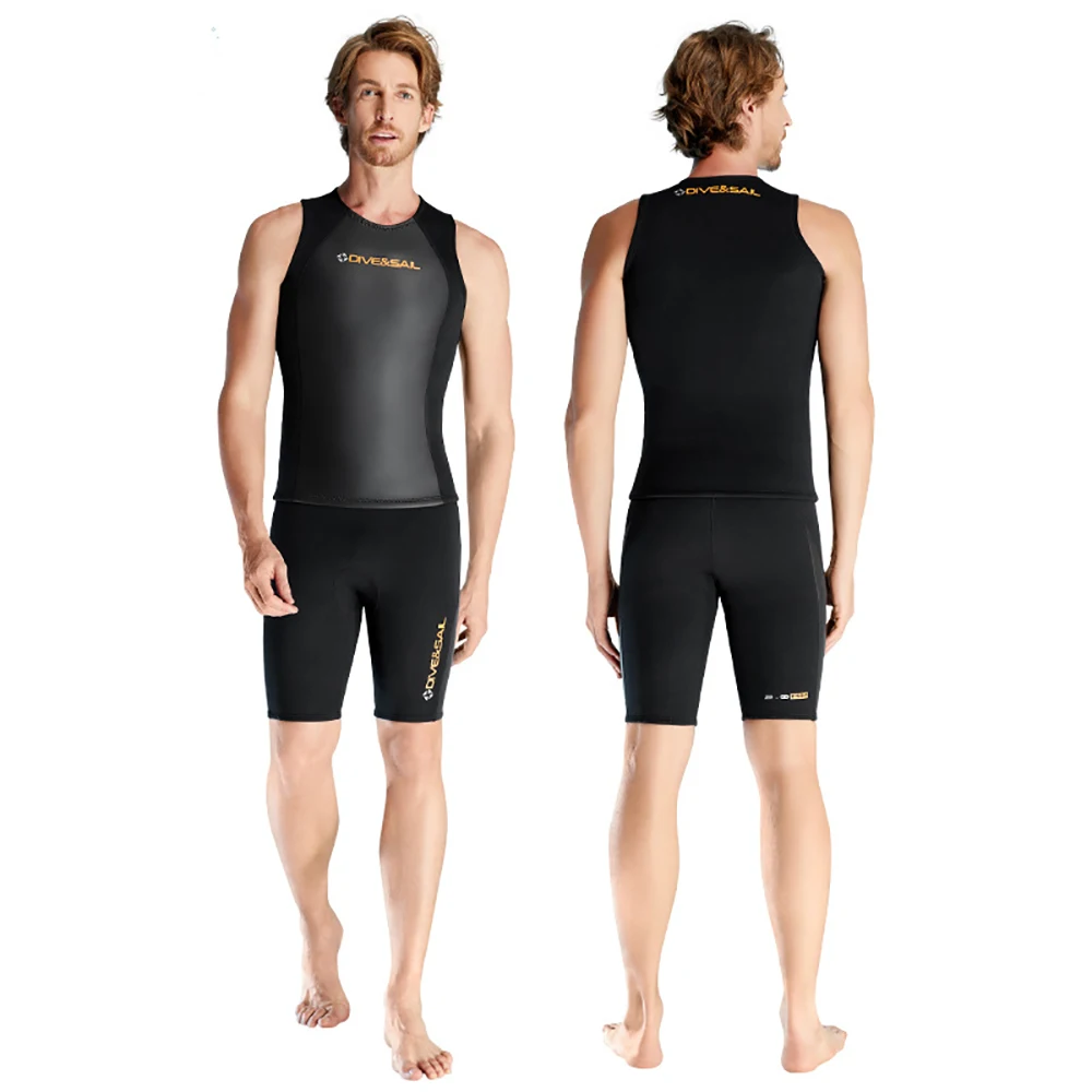 2mm Men Women Neoprene Sleeveless Diving Suits Wetsuit Pants Shorts Smoothskin Swim Vest Jacket Swimming Trunks Surfing Wetsuits Diving Weight Vest