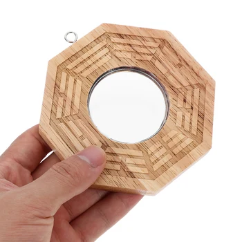 Lucky Chinese Feng Shui Dent Convesso Bagua Specchio Bagua in legno Convesso Ottone Gossip Cinese Ingresso Acrilico Ufficio tradizionale 1
