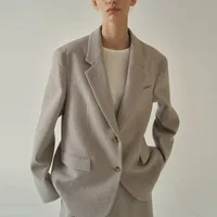 B-TOTO Women's Wool Suit Fall And Winter Daily Simple Versatile Two-button Temperament Suit Jacket 2023 New 2