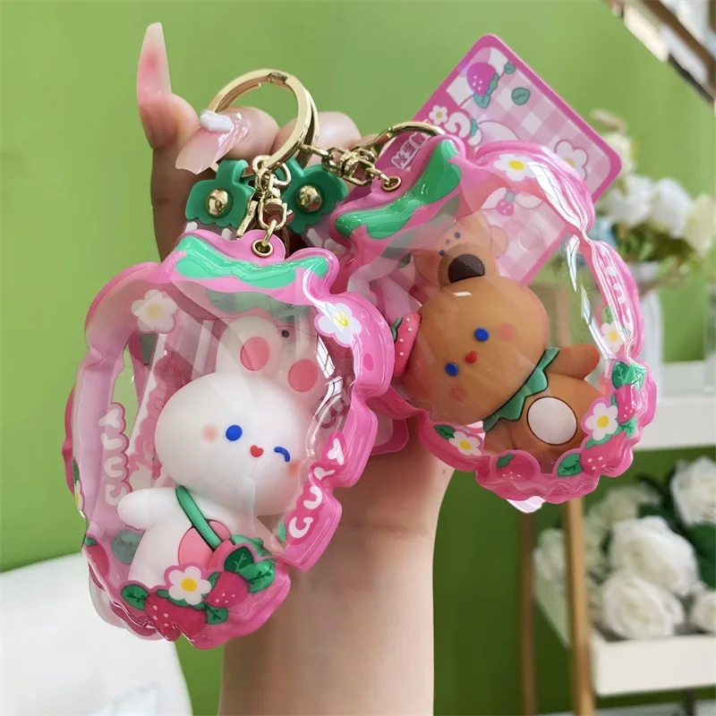 

Вкусный белый кролик клубника Надувная сумка брелок женский подарок Персонализированная Детская сумка для прогулок Маленькая подвеска Детская сумка M